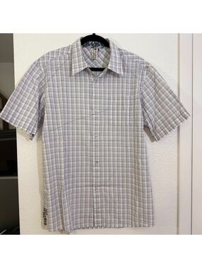 SPLIT Y2K Plaid Button Up Shirt Mens Large Skate Grunge Streetwear